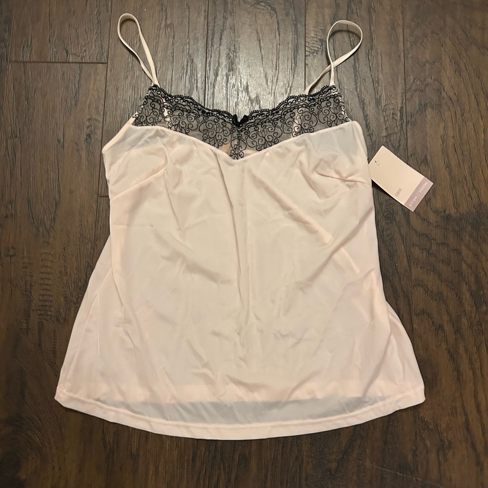 Gilligan O'Malley Pink Cream and Black Lace Chemise Size Medium